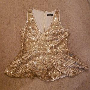 Sequin peplum top